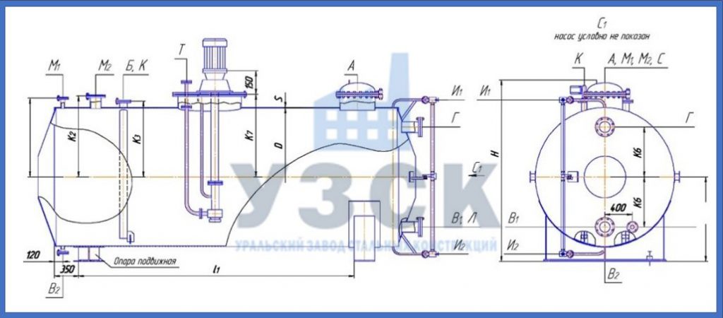 Чертеж емкости ГКК в Камышине